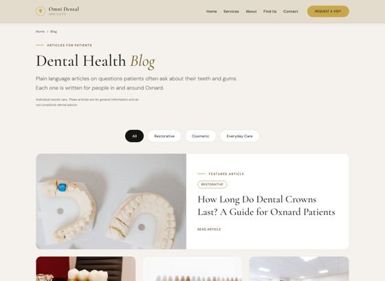 Top of the blog page