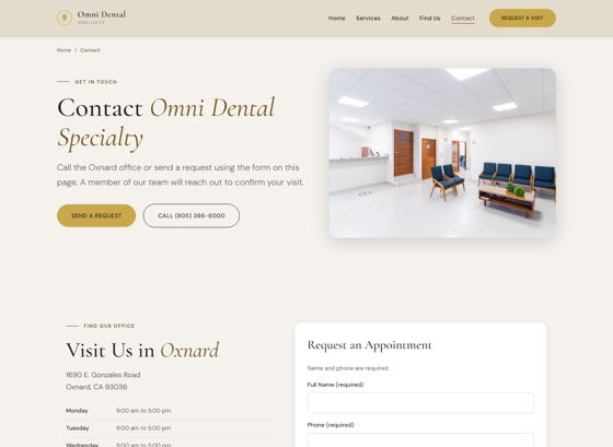 Top of the contact page