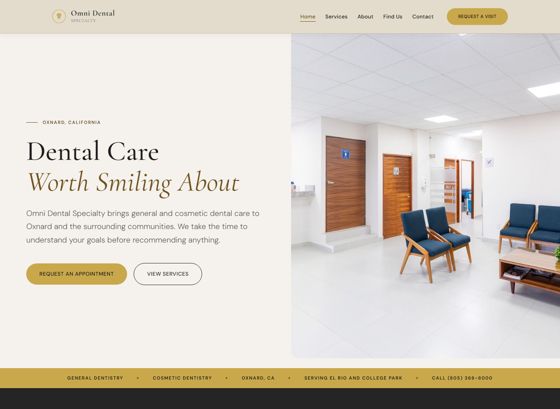 Top of the homepage