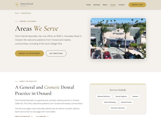 Top of the areas we serve page