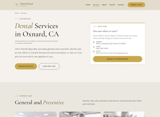 Top of the services page