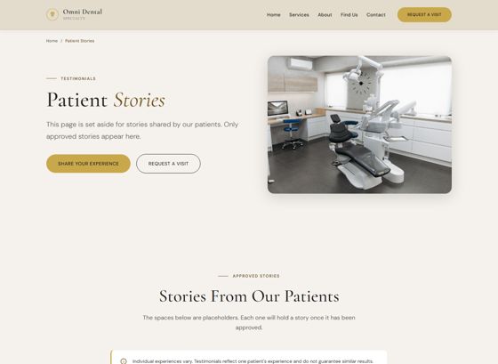 Top of the patient stories page
